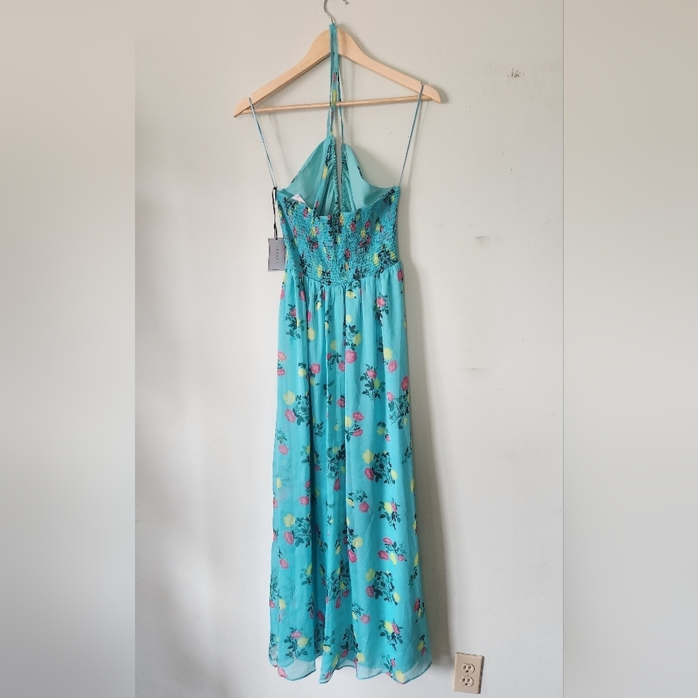 1. State Halter Floral Dress in Aqua Sz M - Picture 4 of 7